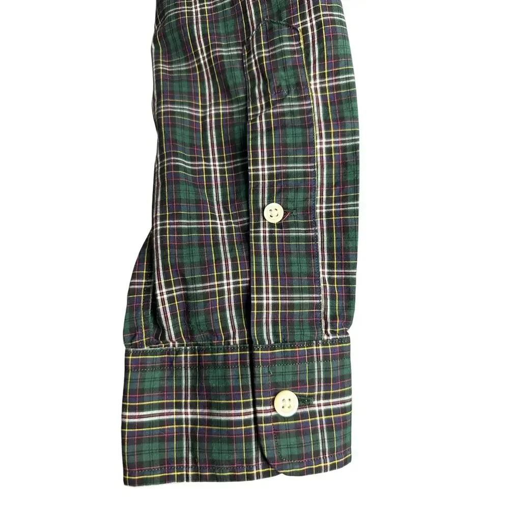 Ralph Lauren Button Down Casual Plaid Shirt 100% Cotton Size‎ Small Green